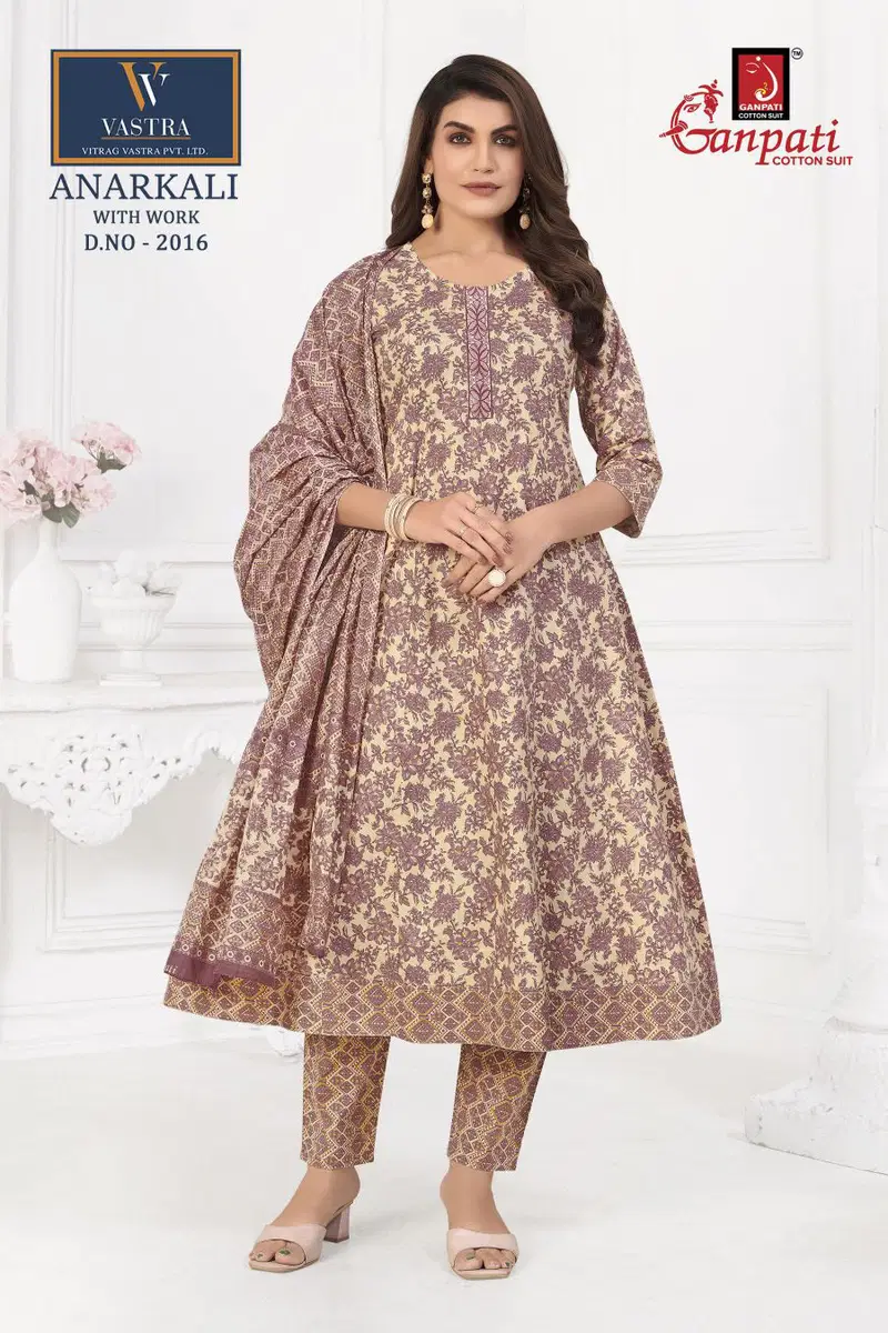 Ganpati Anarkali Vol 1 Readymade Cotton Printed Dress Collection